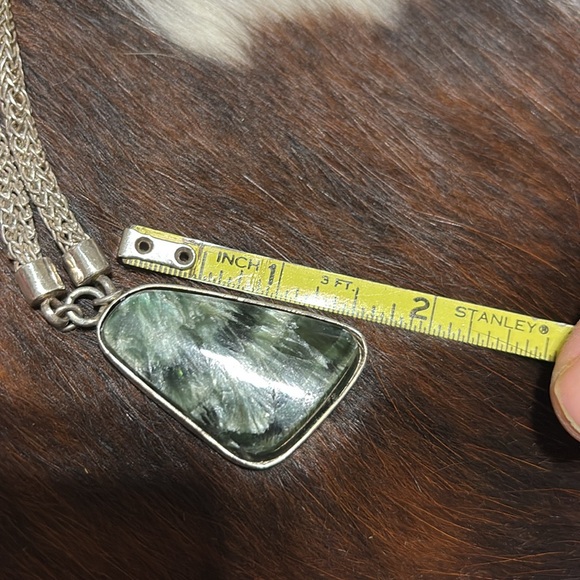 Seraphinite Pendant and necklace. 925 silver - Picture 7 of 7
